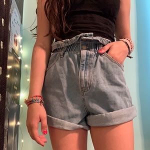Forever21 Paperbag Denim Shorts